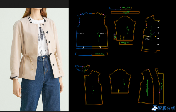 071落肩棒球领短外套