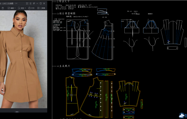 149.立体袖山变化，腰褶连衣裙