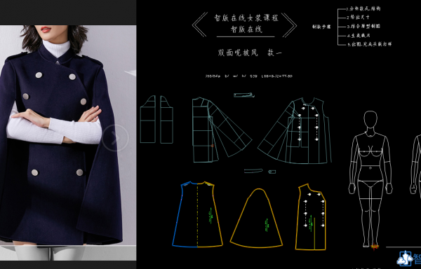 133-双面呢披风打板 -两款 第一款
