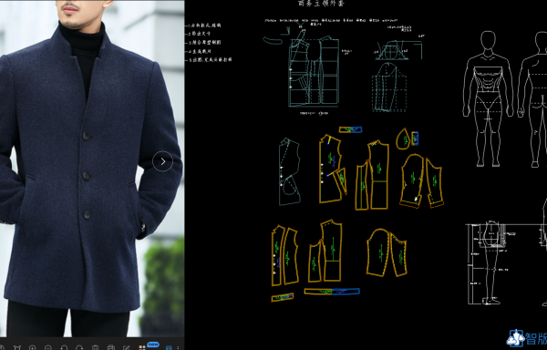 042-秋冬毛呢立领商务大衣