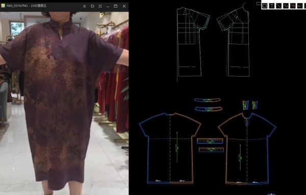 098-连身袖-蝙蝠类型长款连衣裙/165/92B-人体