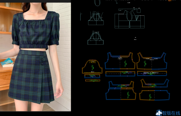 076-格子套装-上衣