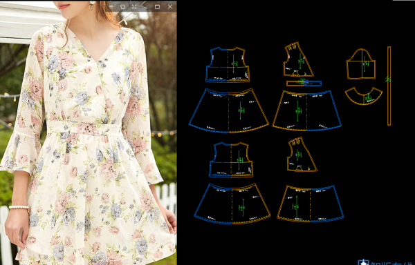 上衣37-雪纺碎花连衣裙-