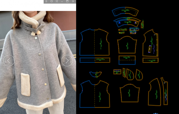 上衣50--羊羔毛落肩外套