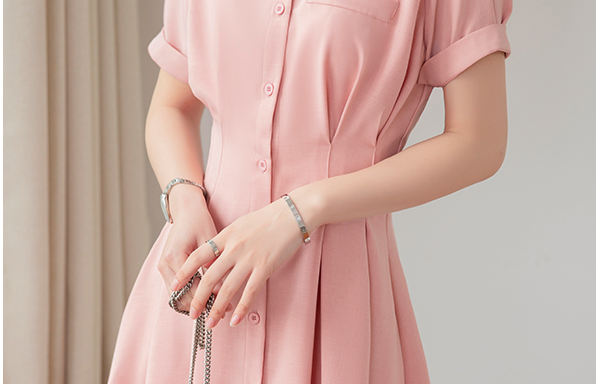 123-不规则收腰连衣裙