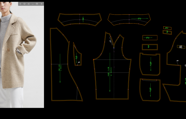 上衣款式21--双排合体插肩袖双面尼款-