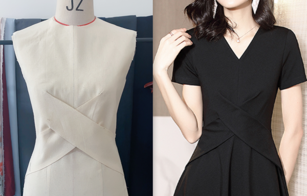 068-前胸搭褶连衣裙