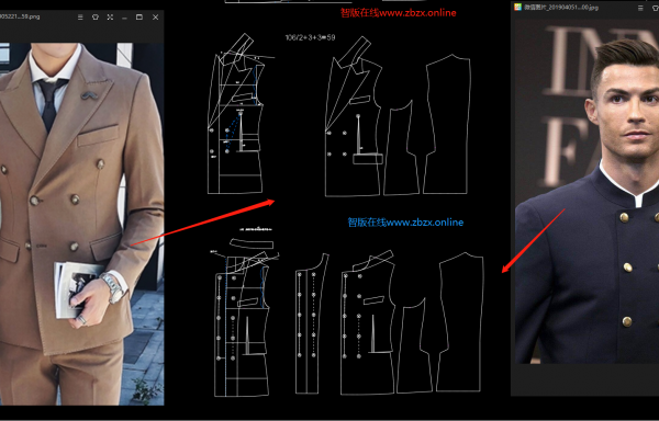 013男西装双排扣一粒扣，双排两粒扣和双排5粒扣制版