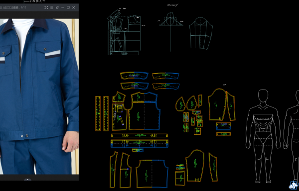 43-1 工装上衣款式与分析打板