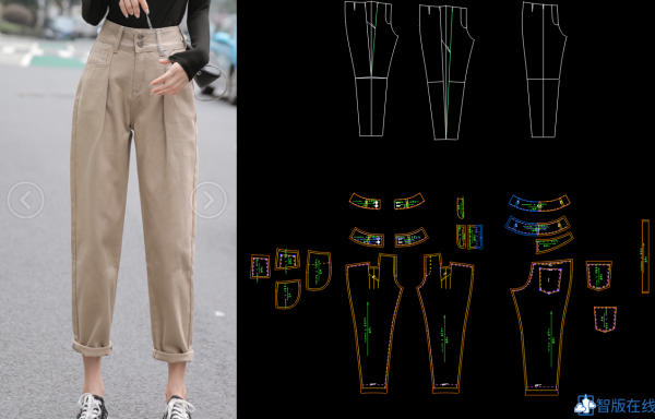 裤子024-宽松高腰显瘦收脚裤