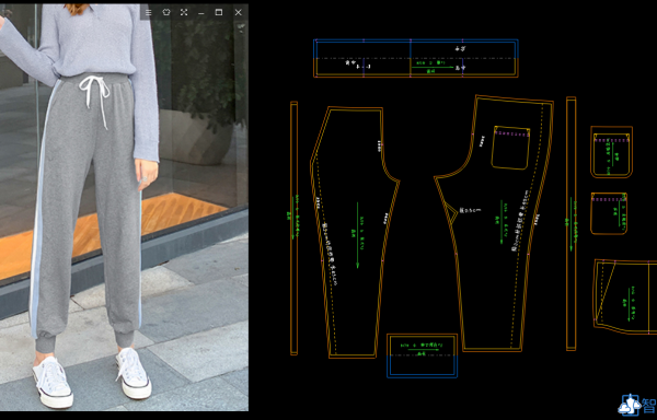 021-女士宽松运动裤
