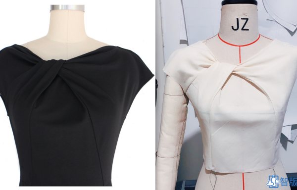 上衣55-前胸扭褶连衣裙-1