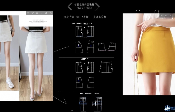 款式05-1 A字裙全款式分析带安全裤制版