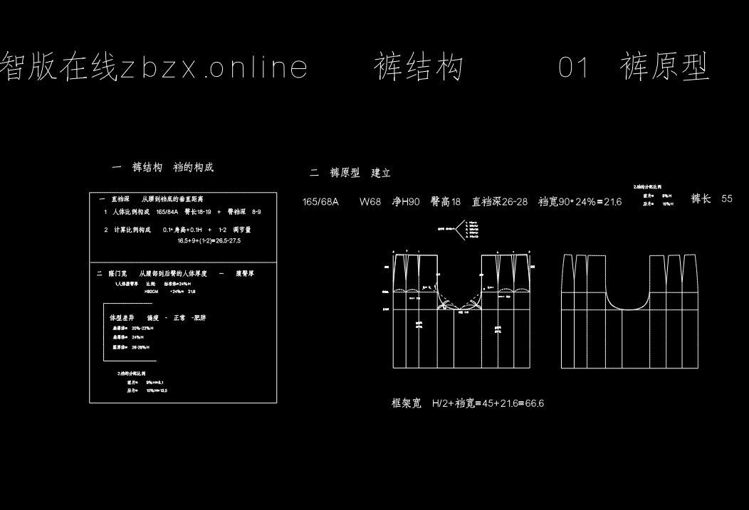 裤子01 裤原型建立