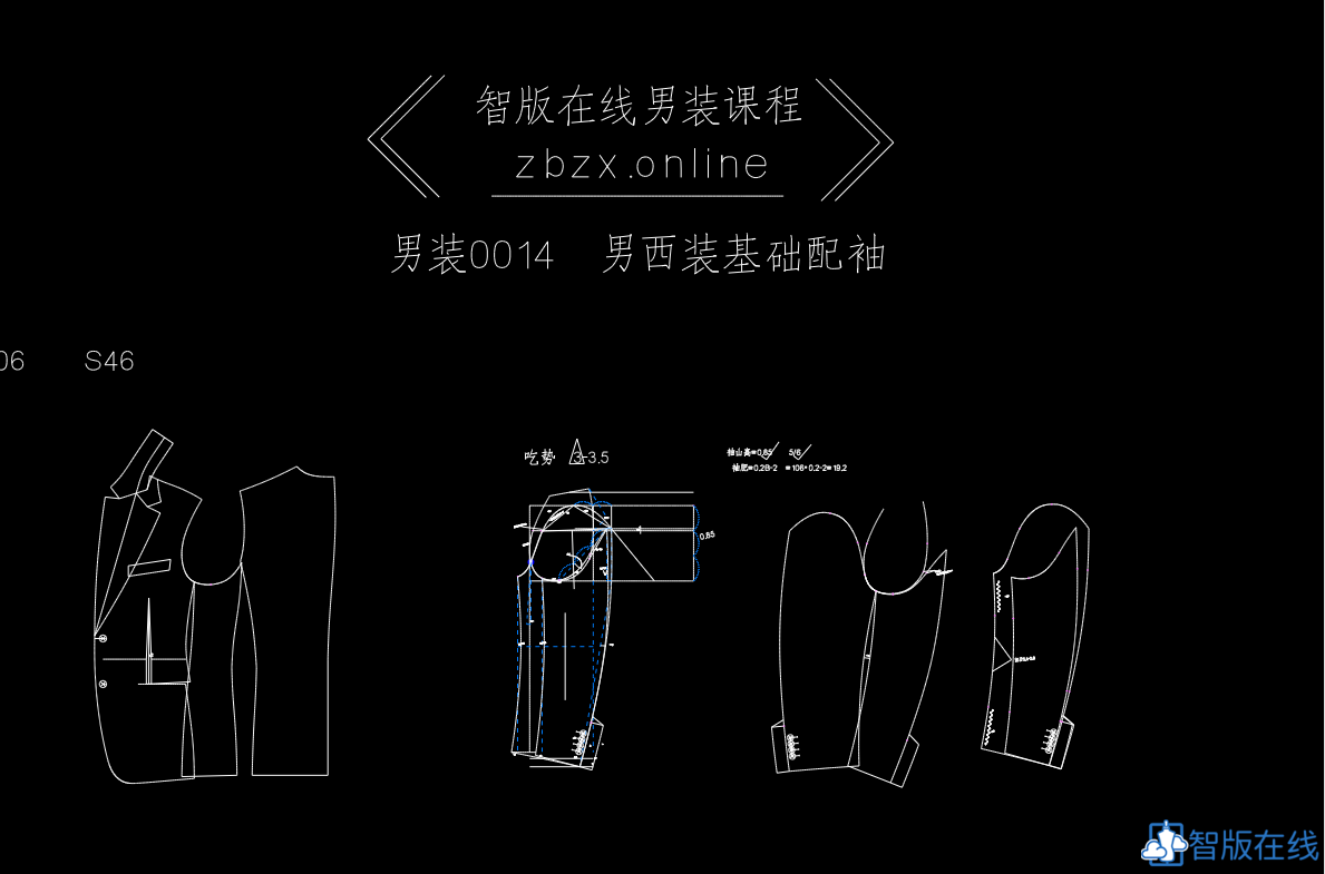 014男西装配袖--吃势绝对控制配袖--7刀眼平衡