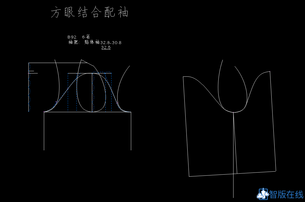 14.女-方眼配袖计算及配袖过程-B92胸围